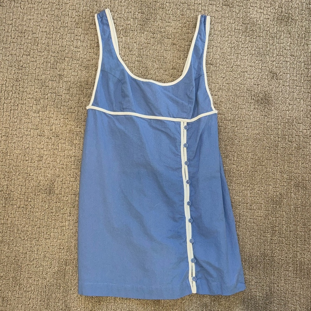 Free People Light Blue Smocked Detail Top